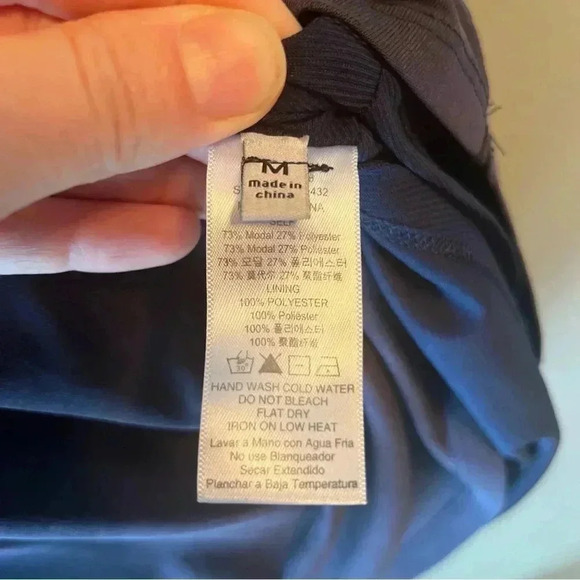 Naked Zebra Navy Blue T-shirt Mini Dress Tunic Drawstring Waist Short Sleeve Med - Picture 8 of 14